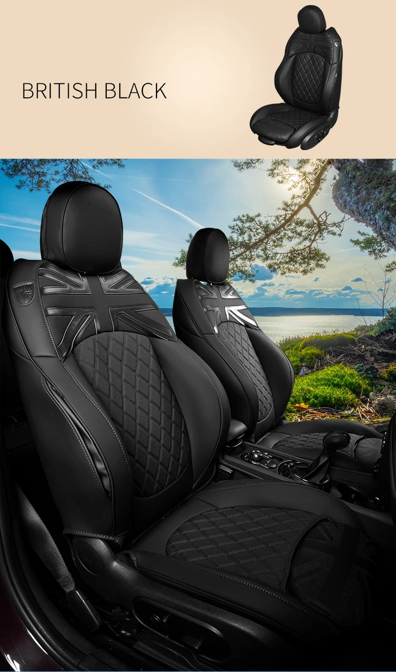 Car Accessories for MINI Cooper R50 R53 HATCHBACK R55 Clubman R56 R57 CABRIO R60 Countryman Custom Seat Covers Leather Pad