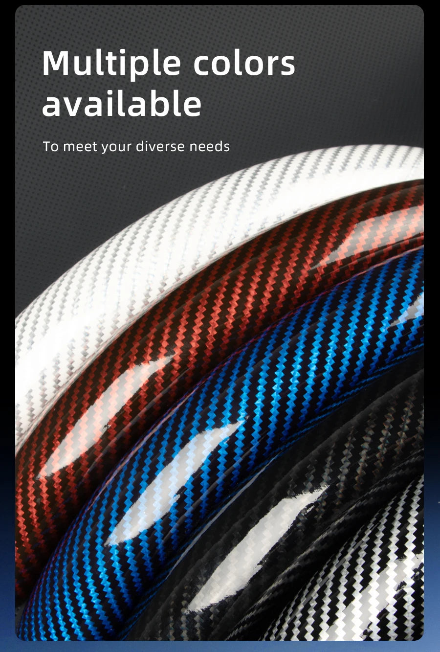 Suitable for Volkswagen Carbon Fiber Texture Steering Wheel Cover with Segmented