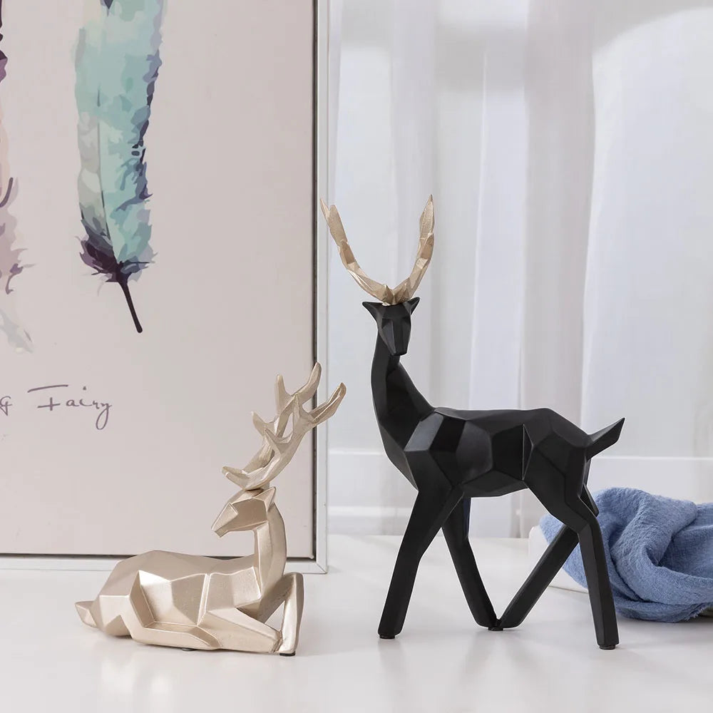 European Style Decorative Items Creative Resin Crafts Decorative Items Geometric Deer Ornaments Gifts Living Room Home