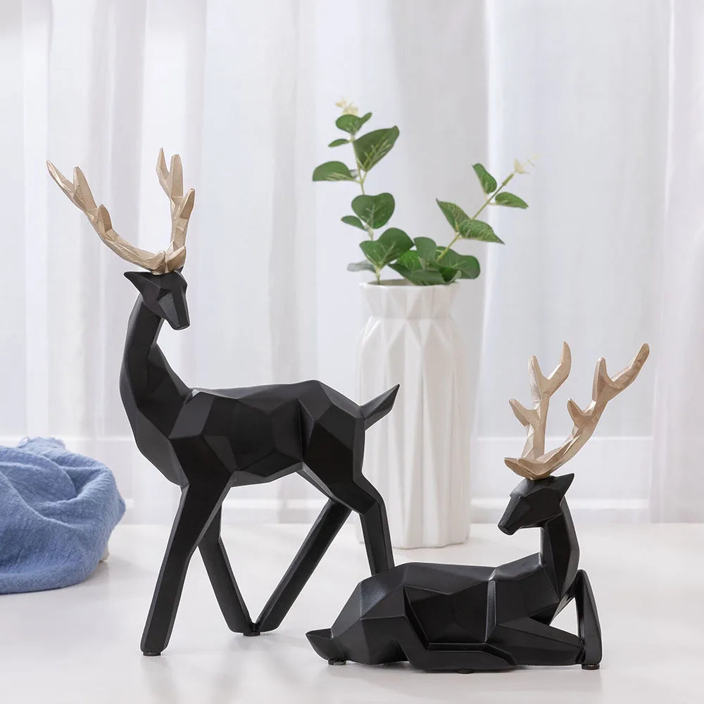 European Style Decorative Items Creative Resin Crafts Decorative Items Geometric Deer Ornaments Gifts Living Room Home