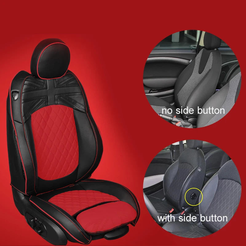 Car Accessories for MINI Cooper R50 R53 HATCHBACK R55 Clubman R56 R57 CABRIO R60 Countryman Custom Seat Covers Leather Pad