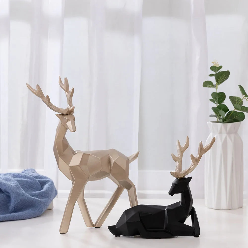 European Style Decorative Items Creative Resin Crafts Decorative Items Geometric Deer Ornaments Gifts Living Room Home
