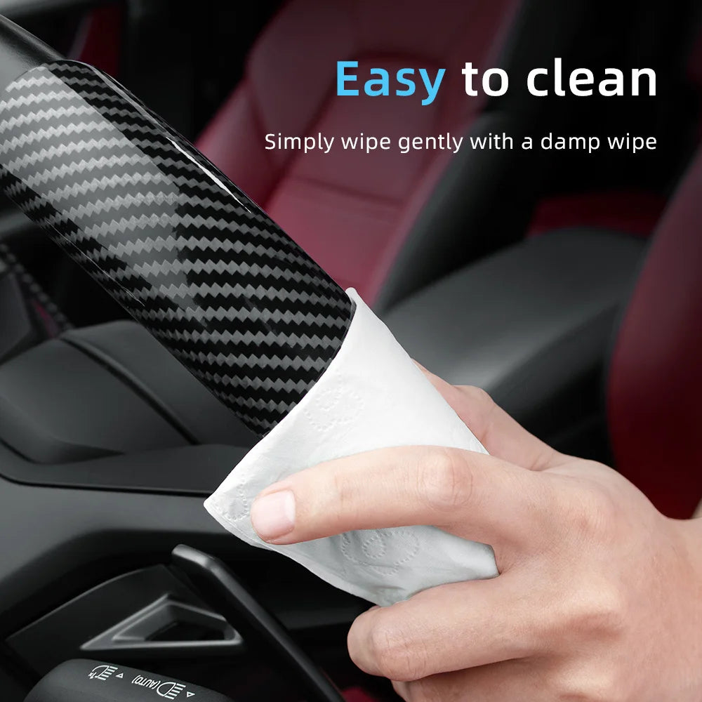 Suitable for Volkswagen Carbon Fiber Texture Steering Wheel Cover with Segmented