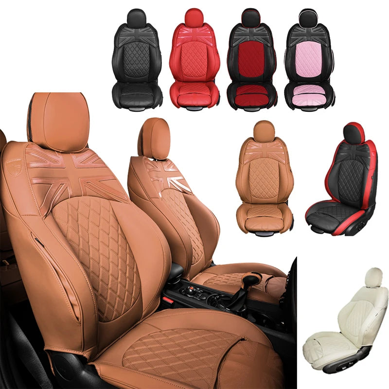 Car Accessories for MINI Cooper R50 R53 HATCHBACK R55 Clubman R56 R57 CABRIO R60 Countryman Custom Seat Covers Leather Pad
