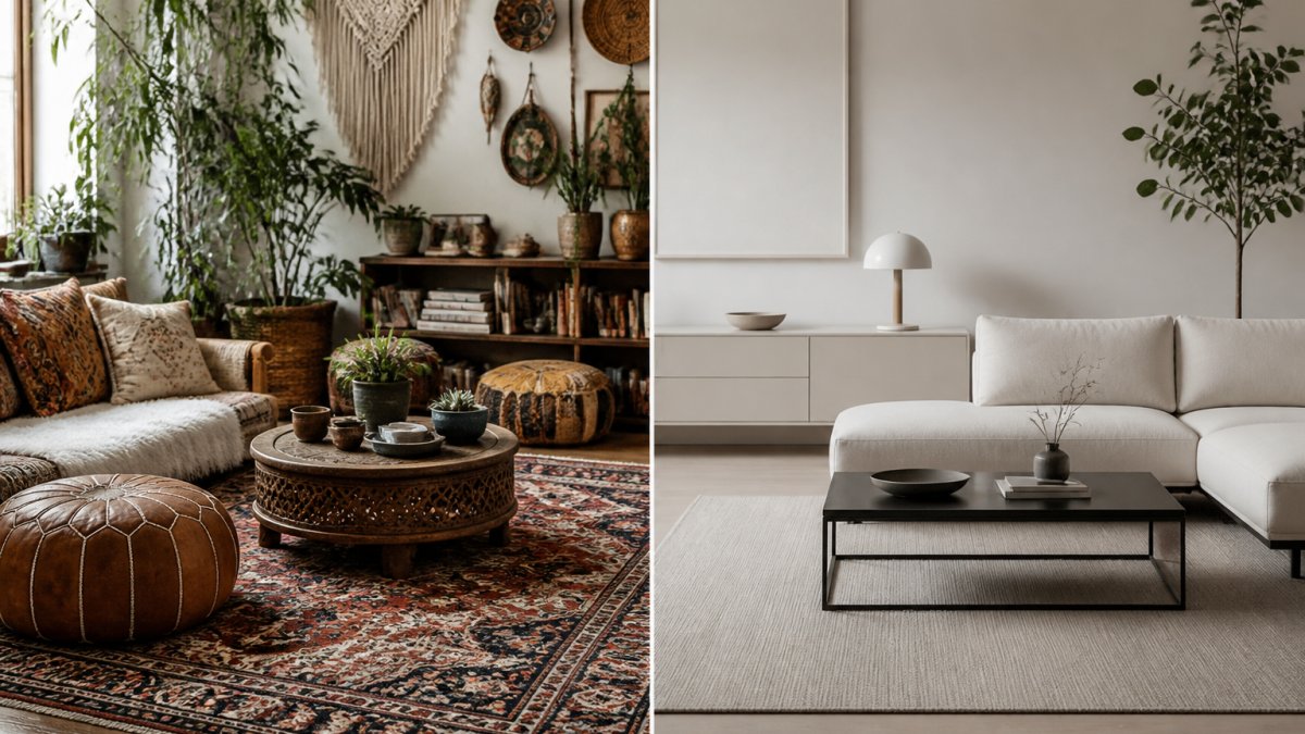 Bohemian vs Minimalist Interior Design: Choose Your Style
