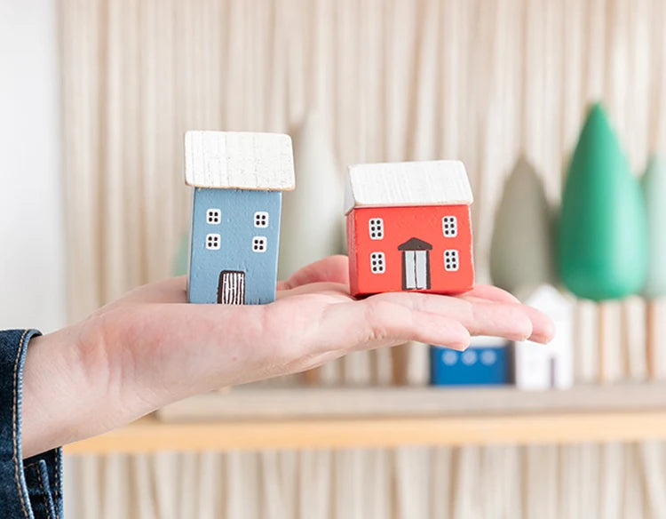vintage wooden house ornaments