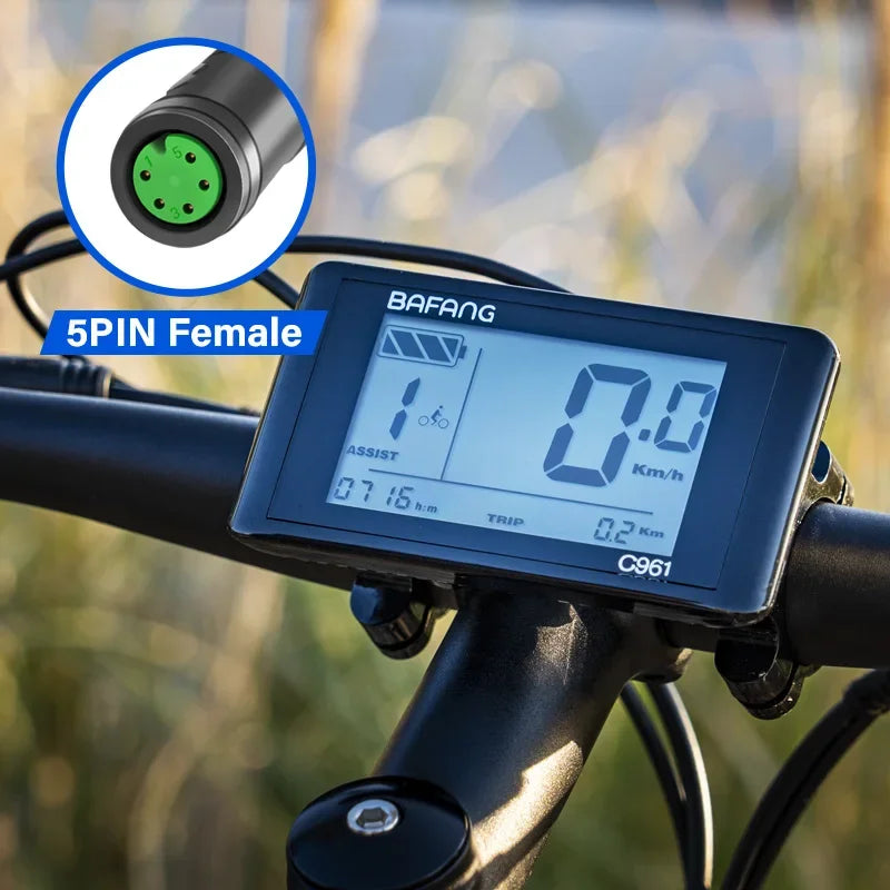 For BAFANG C961 Electric Bike BBS01B/BBS02B/BBSHD Mid Drive Motor LED Display 48v 24v DC UART Conversion Kit for Ebike Bicycle