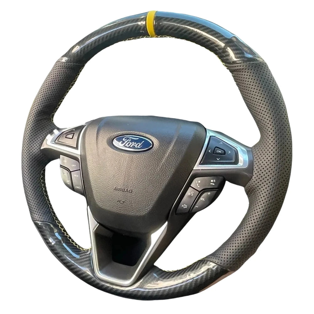 Hand Stitched Suede Leather Car Steering Wheel Cover For Ford Fusion Mondeo