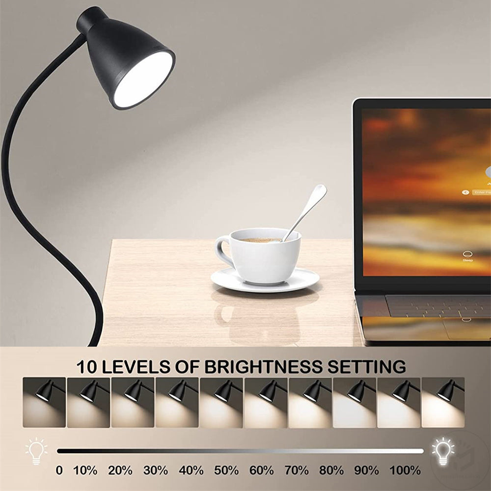 38 LED Desk Lamp 3 Color Modes 10 Brightness Dimmer Reading Light Auto Off Timer Desk Light