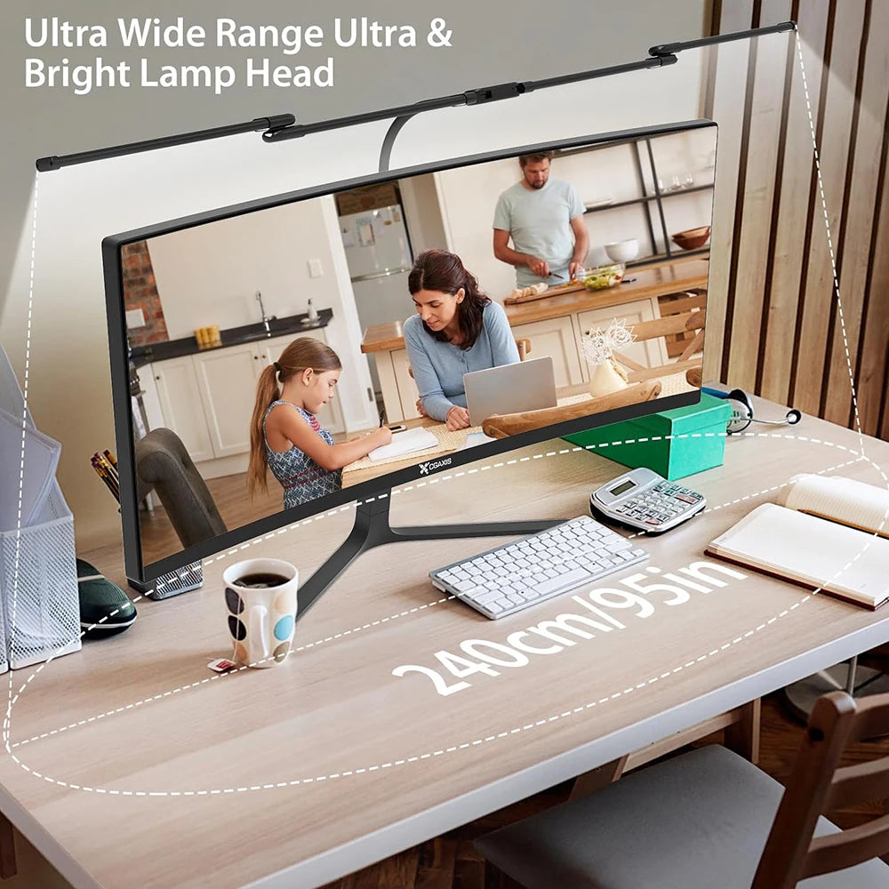 Led Desk Lamp with Clamp Architect Desk Lamp for Home Office 24W Ultra Bright Auto Dimming PC Light