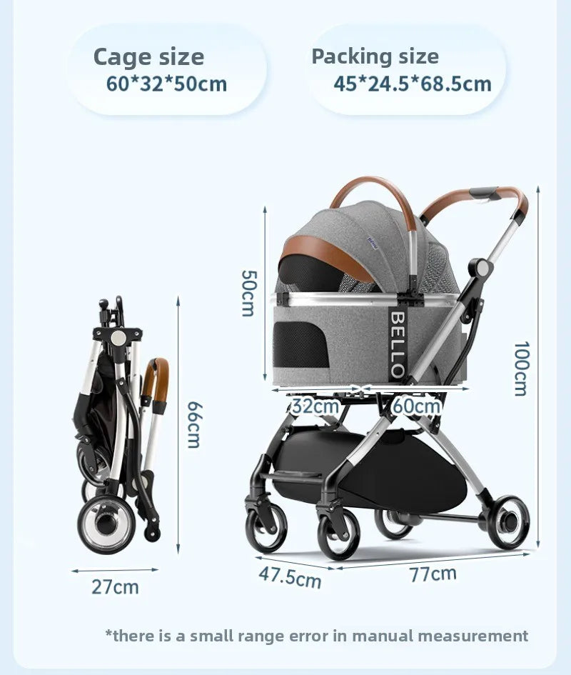 Pet Stroller Cats Dogs Carrier Wheels
