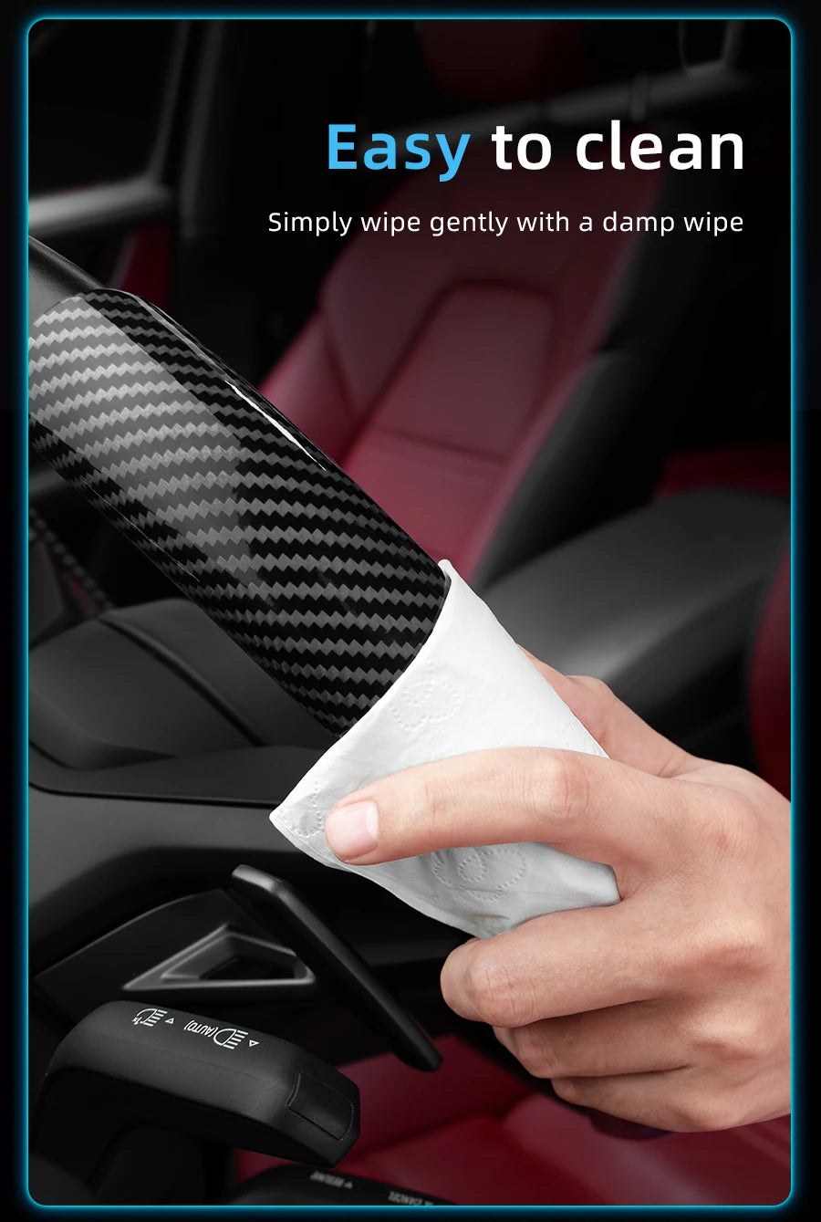 Suitable for Volkswagen Carbon Fiber Texture Steering Wheel Cover with Segmented