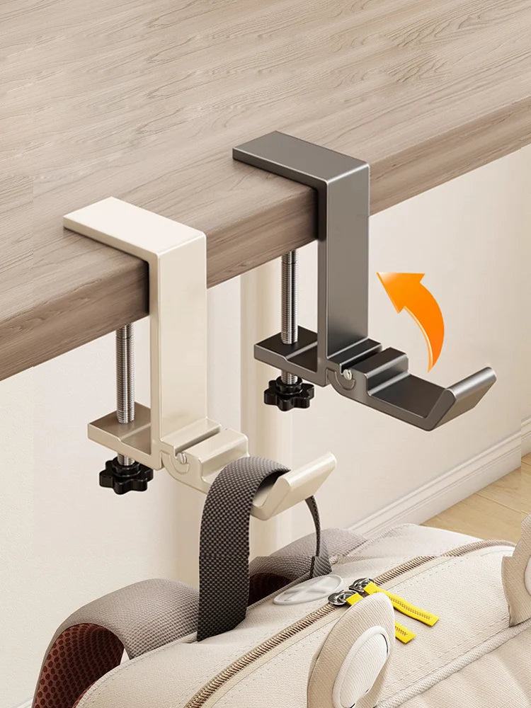 Adjustable Desk Edge Hook Punch-free Hanging Bag Hanger Removable Handbag Holders  Foldable Multi-functional Table Hook