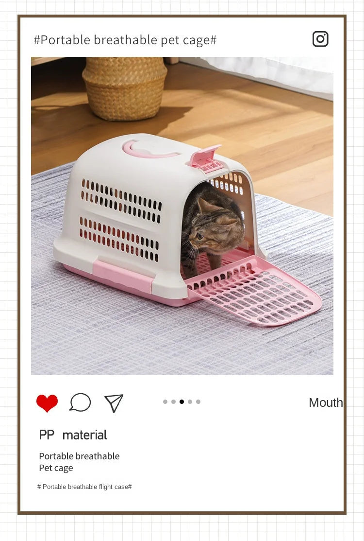 Portable Plastic Pet Carrier Durable