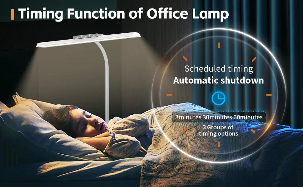 Desk Lamp, 3 Colors Stepless Dimming LED Desk Lamps for Home Office Adjustable Memory Desk