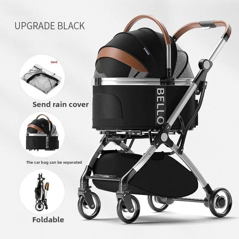 Pet Stroller Cats Dogs Carrier Wheels