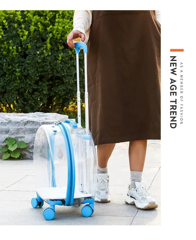 Puppy Move Trolley Cat Carriers Transparent