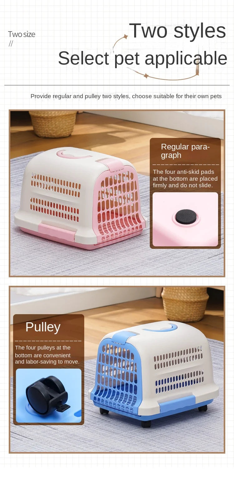 Portable Plastic Pet Carrier Durable