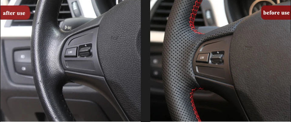 Hand Stitched Suede Leather Car Steering Wheel Cover For Ford Fusion Mondeo