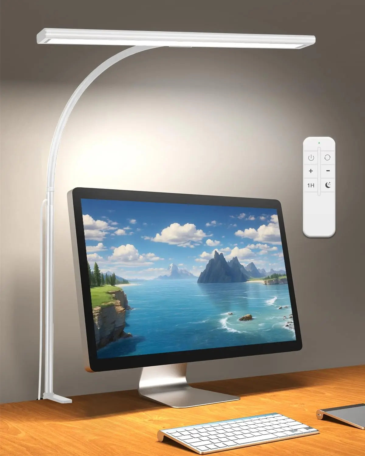 LED Desk Lamp Stepless Dimming Desk Lamps With Clamp Eye Caring Desk Light With Adjustable Gooseneck