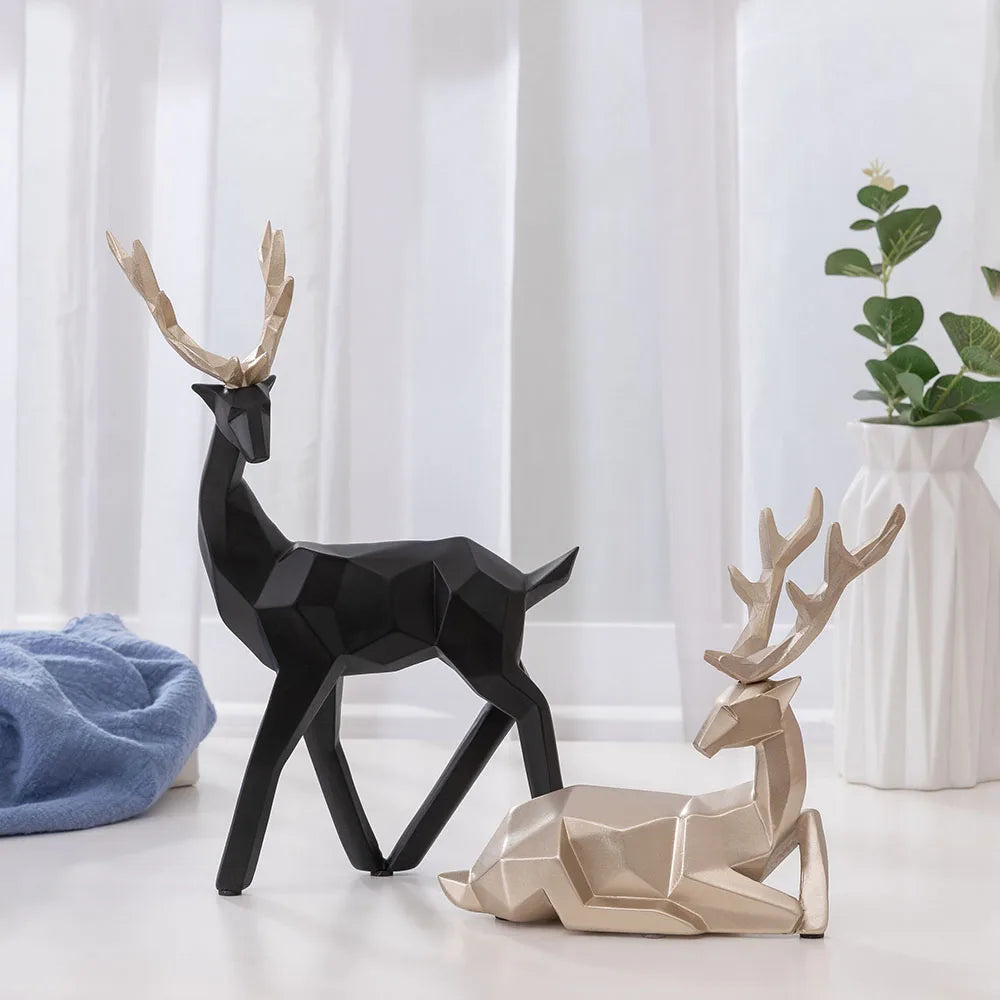 European Style Decorative Items Creative Resin Crafts  Decorative Items  Geometric Deer Ornaments Gifts  Living Room Home
