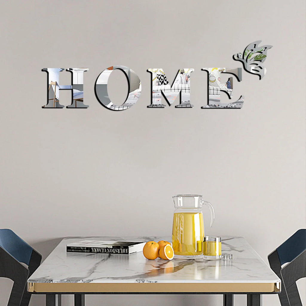 HOME Home Logo 3D Mirror Wall Sticker