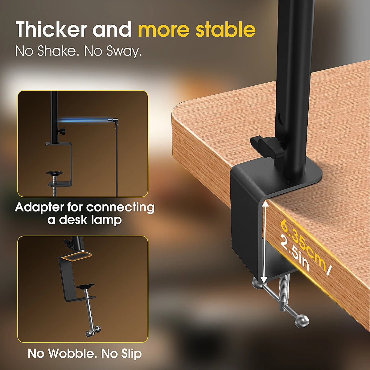 Smart Double Head Led Desk Lamp, Eye-Caring Desk Light with Clamp, Adjustable Flexible Goose-NeckTask