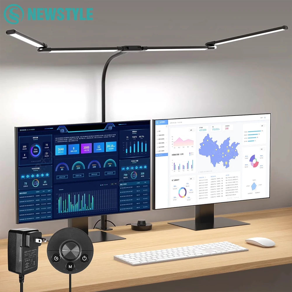 Led Desk Lamp with Clamp Architect Desk Lamp for Home Office 24W Ultra Bright Auto Dimming PC Light