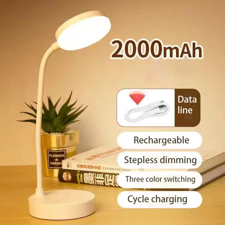 LED Desk Lamp 3 Levels Dimmable USB Rechargeable Battery Powered Portable Touch Table Light Eye protection