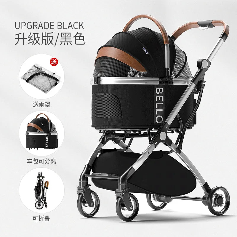 Pet Stroller Cats Dogs Carrier Wheels