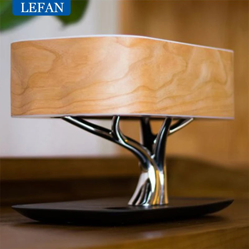 Smart Bedside LED Desk Lamp Built-in Bluetooth Speaker Wireless Phone Charger Smart LED Dimmable