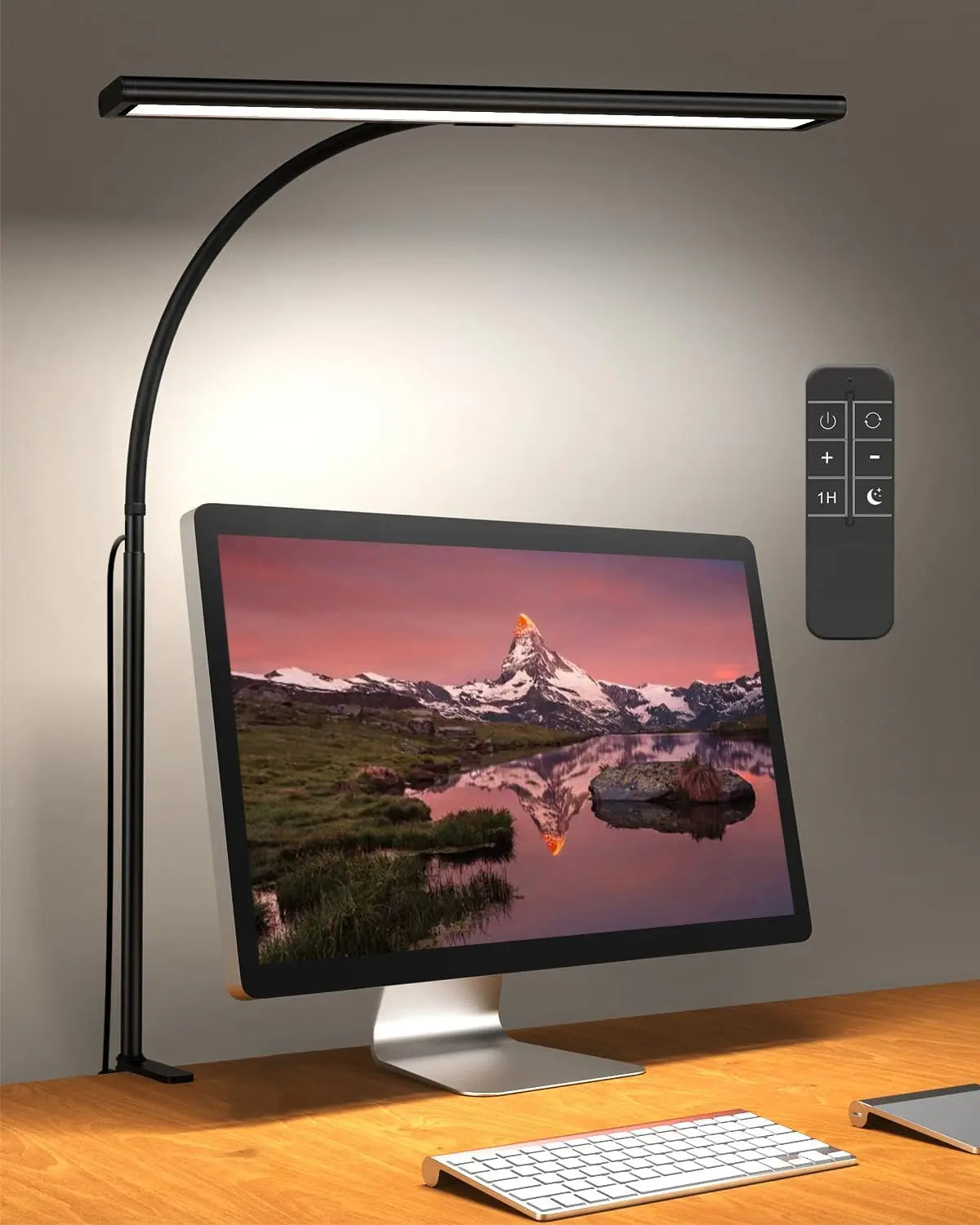 LED Desk Lamp Stepless Dimming Desk Lamps With Clamp Eye Caring Desk Light With Adjustable Gooseneck