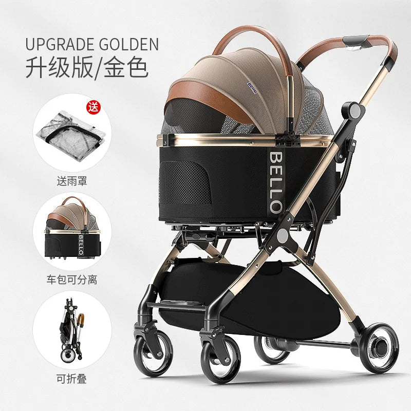 Pet Stroller Cats Dogs Carrier Wheels