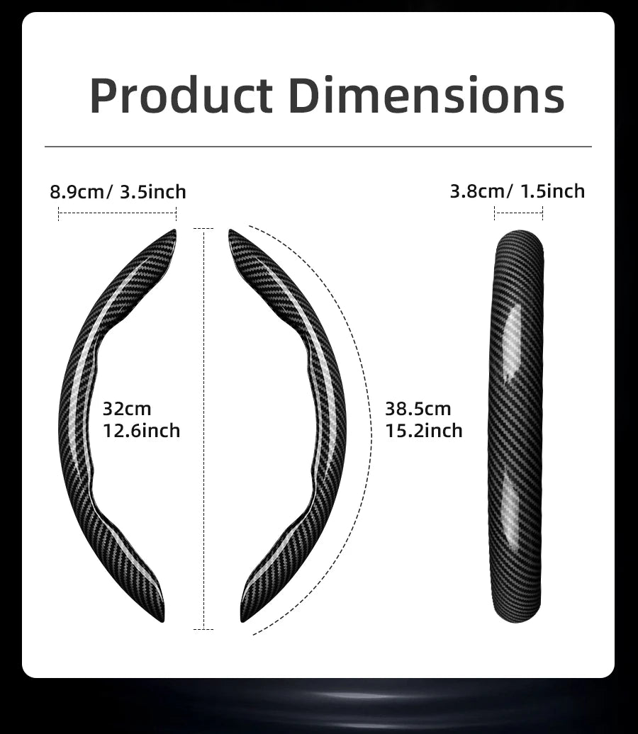 Suitable for Volkswagen Carbon Fiber Texture Steering Wheel Cover with Segmented