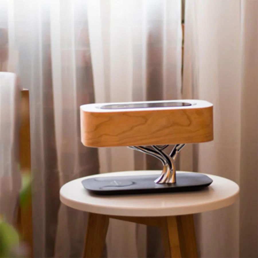 Smart Bedside LED Desk Lamp Built-in Bluetooth Speaker Wireless Phone Charger Smart LED Dimmable