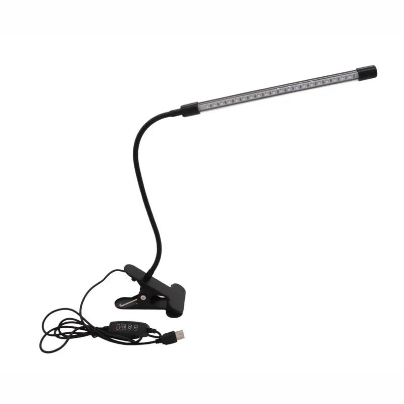 LED clip type desk lamp, student dormitory, bedroom, desktop, bedside reading lamp, eye protection small desk lamp, black