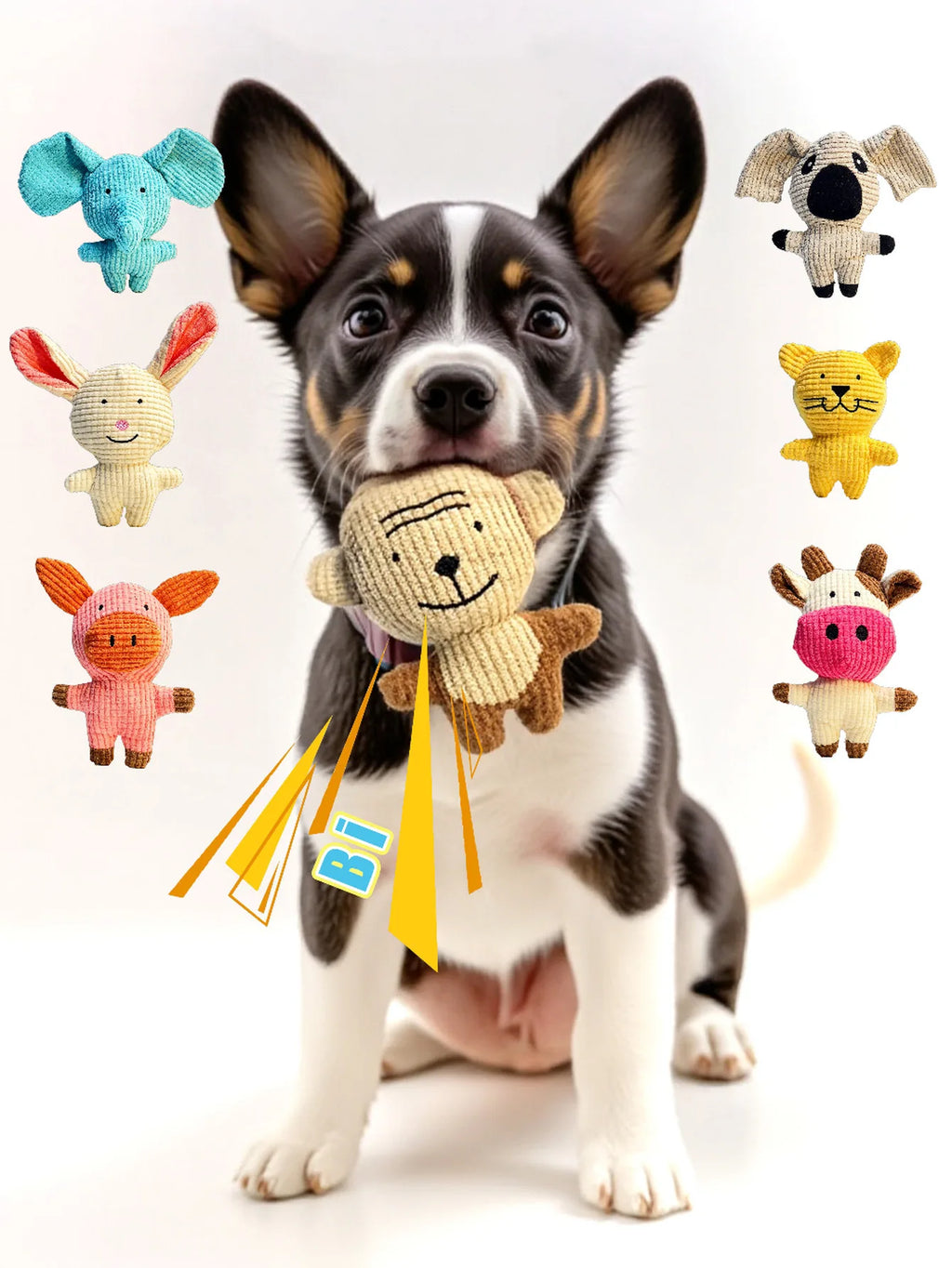 Pet Supplies: Durable Chew-Resistant Corn Plush Toys for Cats and Dogs, with Sound and Various Cartoon Designs