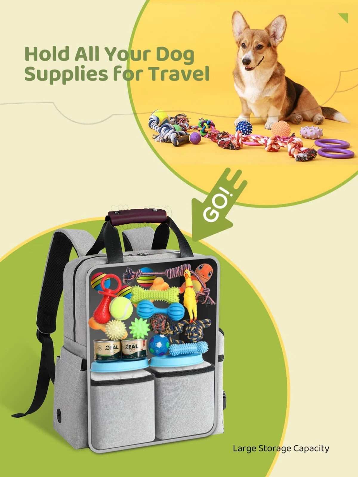 .Pet Supplies Backpack Dog Cat Food Diaper