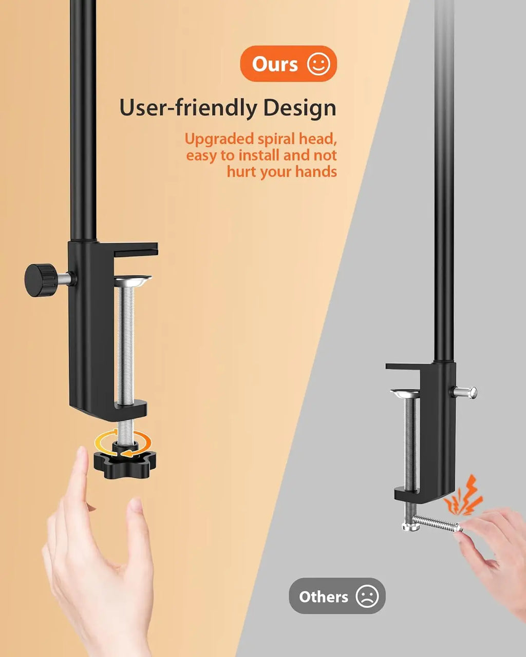 LED Desk Lamp Stepless Dimming Desk Lamps With Clamp Eye Caring Desk Light With Adjustable Gooseneck