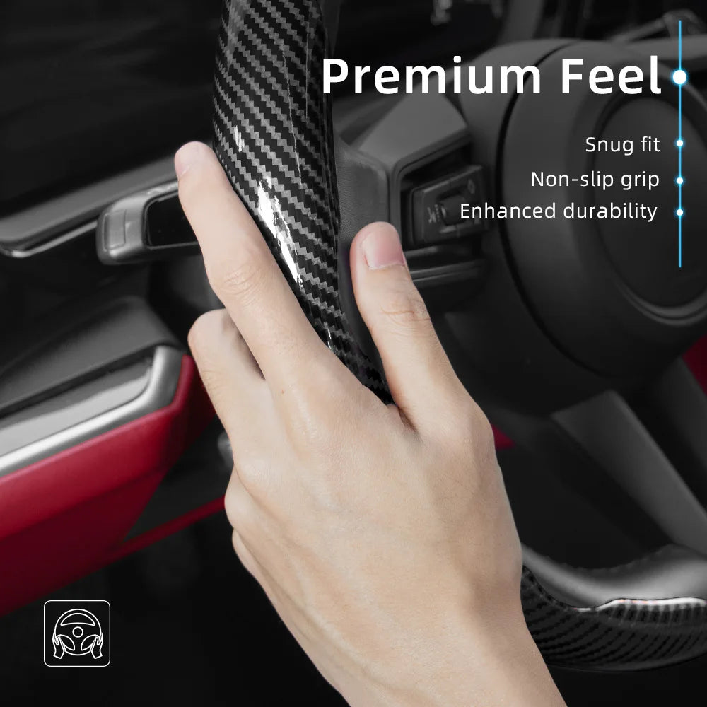 Suitable for Volkswagen Carbon Fiber Texture Steering Wheel Cover with Segmented