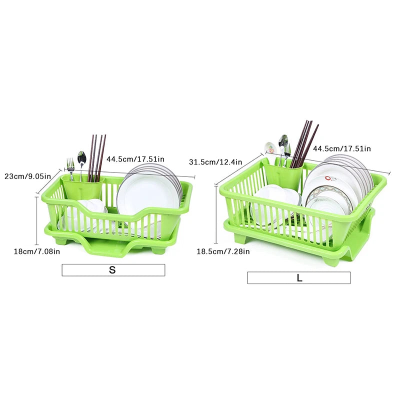 Kitchen Drainage Rack With Drainer Board Countertop Utensils Plates Chopsticks Bowls Spoons