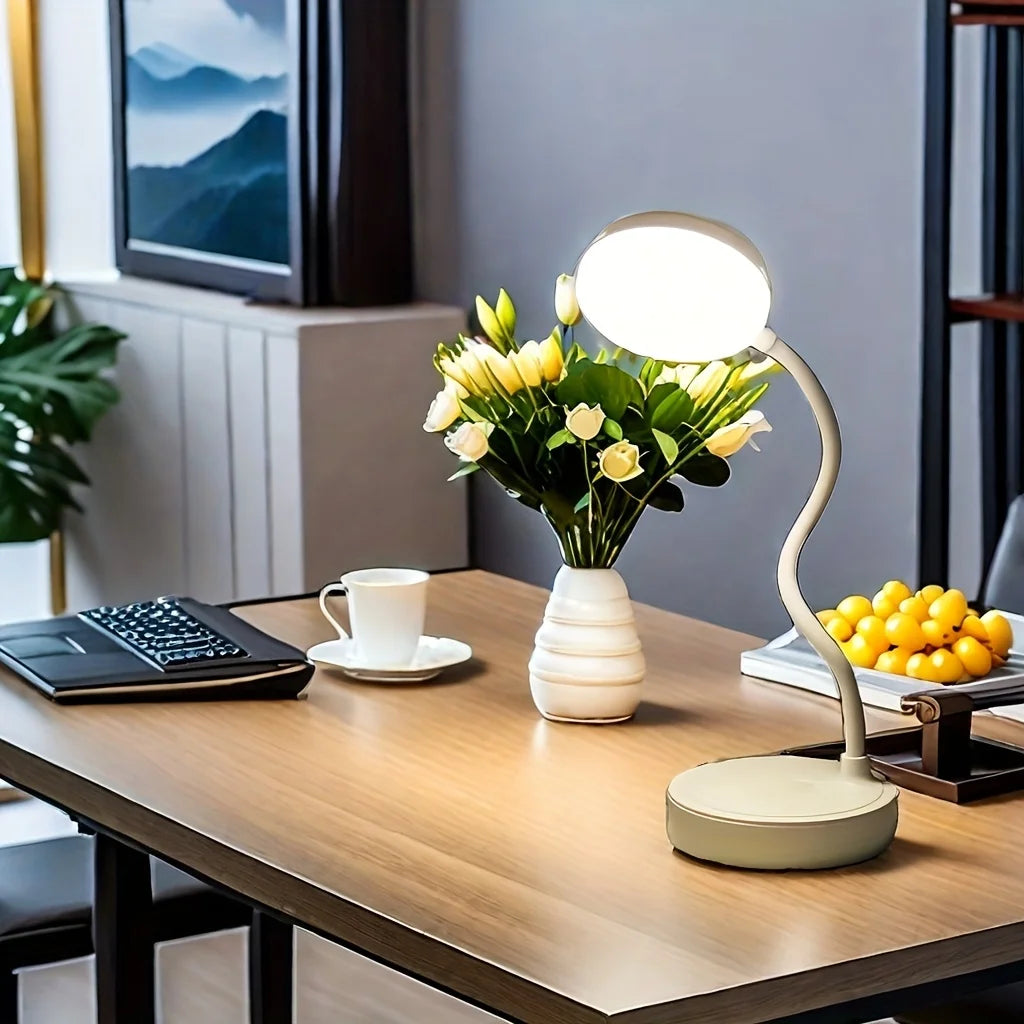 LED Desk Lamp With USB Charging Port Flexible LED White Light Perfect for Home Office Reading Study
