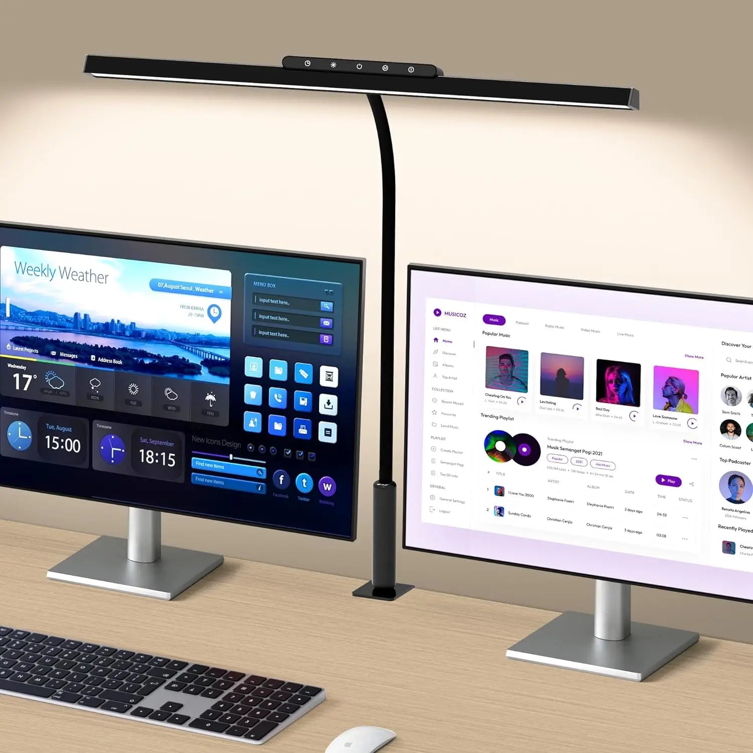 Desk Lamp, 3 Colors Stepless Dimming LED Desk Lamps for Home Office Adjustable Memory Desk
