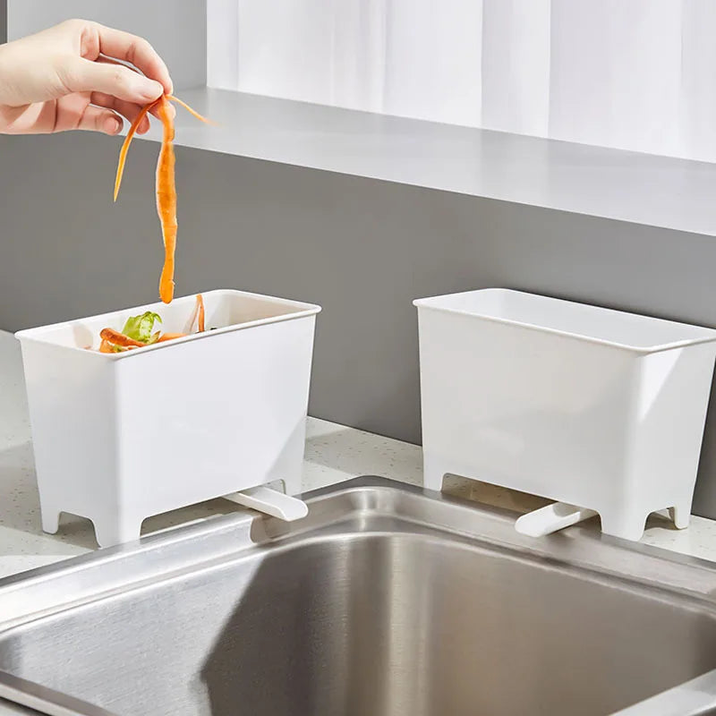 Kitchen Waste Bin with Filter for Food Residue and Soup, Sink-side Recycling Bin