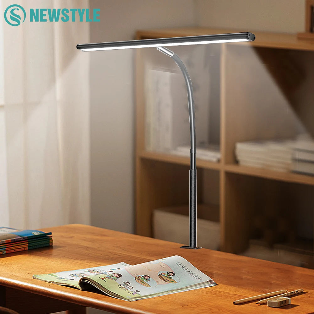 LED Desk Lamp Eye-Care Reading Desk Lamp with Flexible Gooseneck Stepless Dimming