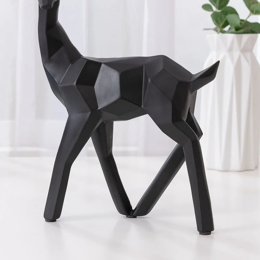 geometric resin deer ornaments