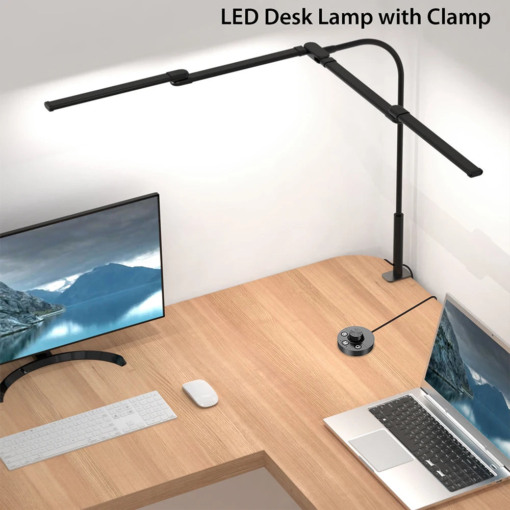 Led Desk Lamp with Clamp Architect Desk Lamp for Home Office 24W Ultra Bright Auto Dimming PC Light