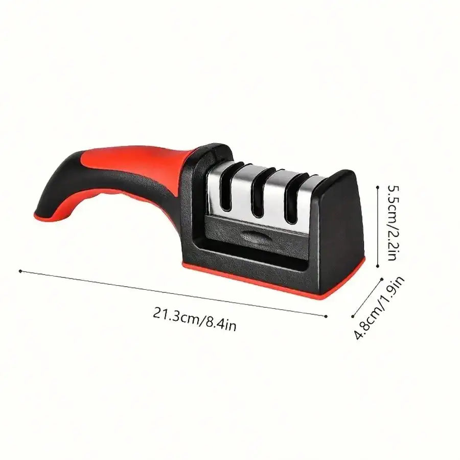 2 Pack 3 Stage Knife Sharpener Multi Function Quick Sharpening Tool With Non-Slip Base
