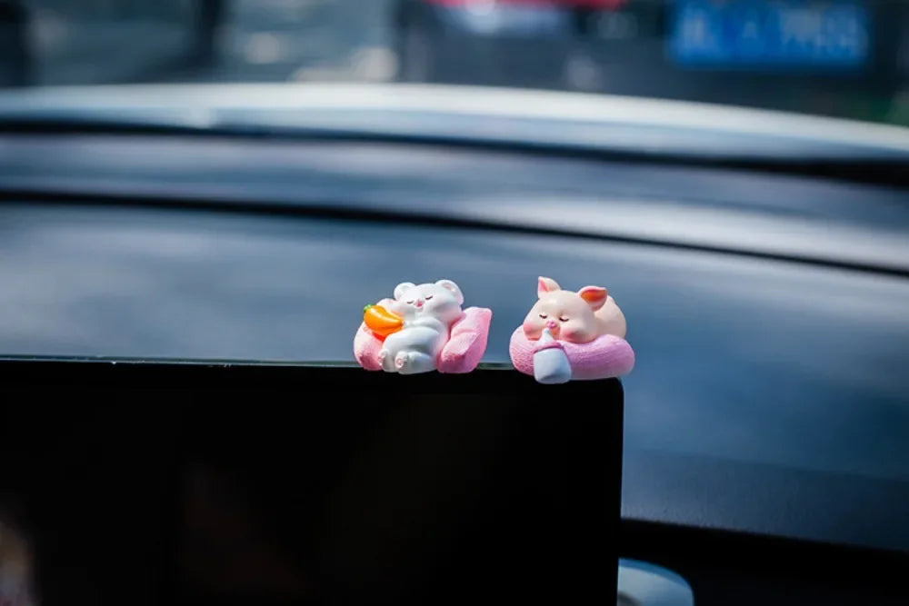 Cute Cars Accessories Funny Kawaii Animal Ornament Auto Central Control Screen Rearview Mirror Decor Car Accessories Interior