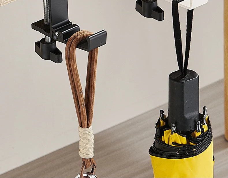 Adjustable Desk Edge Hook Punch-free Hanging Bag Hanger Removable Handbag Holders  Foldable Multi-functional Table Hook